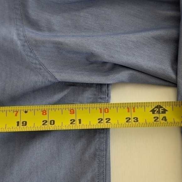 Land's End Long Sleeve Button Up Fishing Shirt Mens Medium 15-15.5 Blue Go Fish - Picture 8 of 10